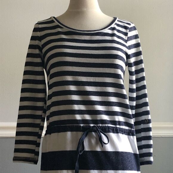 Caslon Nordstrom Striped Drawstring Waist Dress XS - Picture 2 of 8